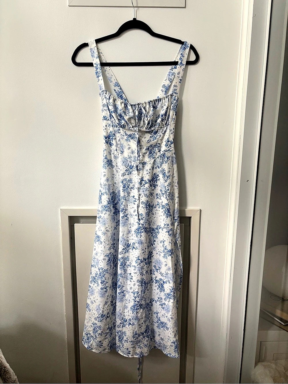 House of CB inspired Blue Vintage Floral Midi Dress